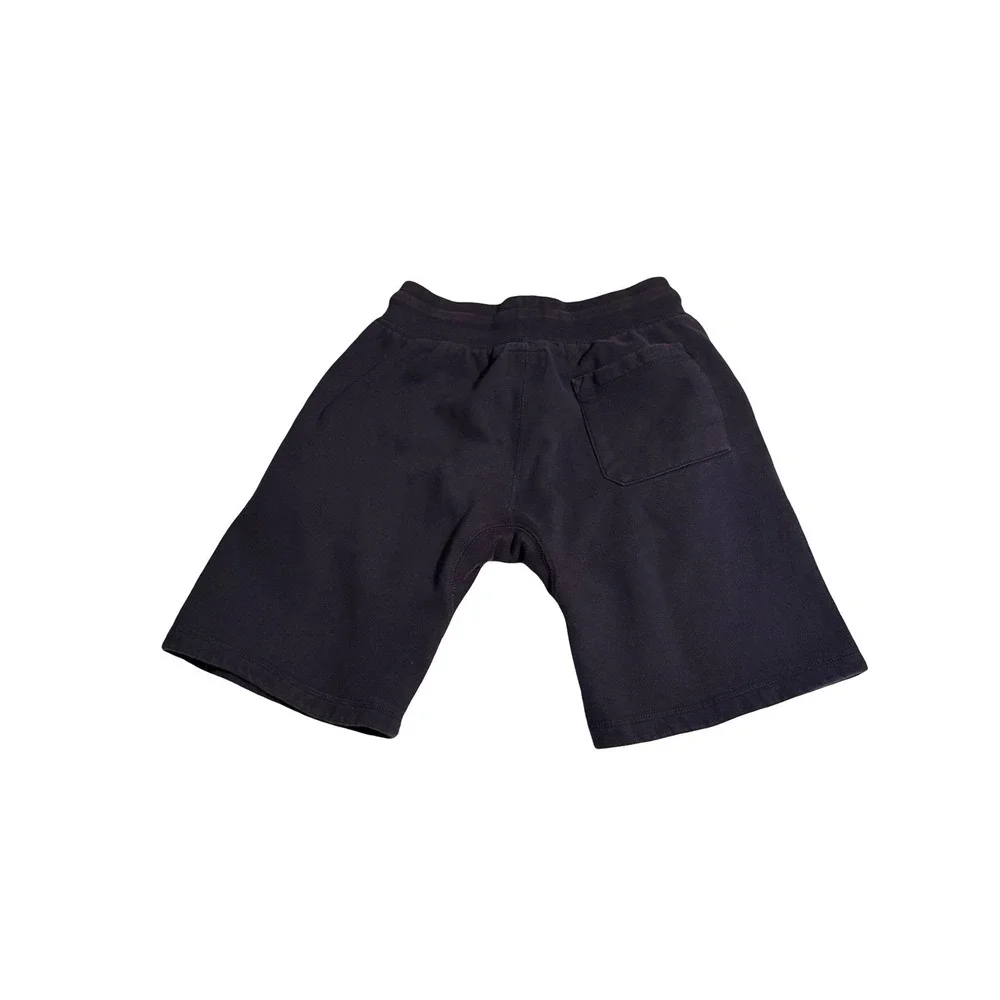 Quiksilver Mens Navy Blue Fleece Sweat Shorts Logo Patch Size Small